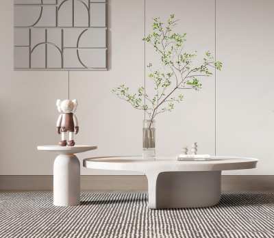 现代茶几组合3D模型下载